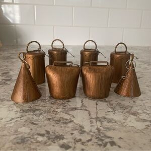 8 Metal Bells & Loops Crafts 2 inch Bronze colour Garden